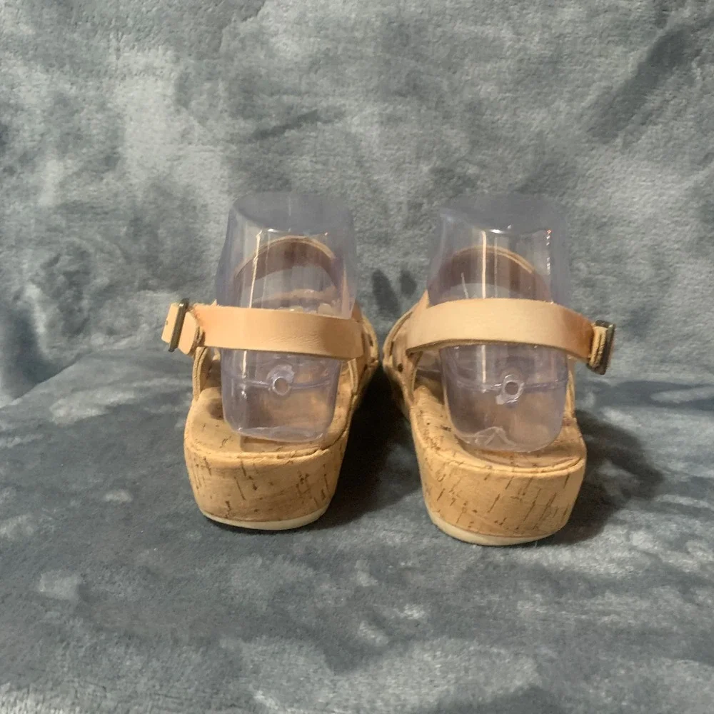 Korks Kork-Ease Pink Leather Cork Platform Wedge Sandals Q32206 CBTB16 Mens 6.5M
